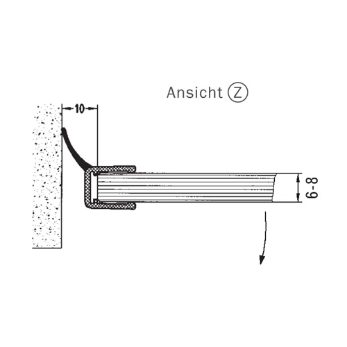 Senkrecht - Duschdichtung mit 135° Lippe | Glasstärke: 6 – 8 mm | Farbe: transparent