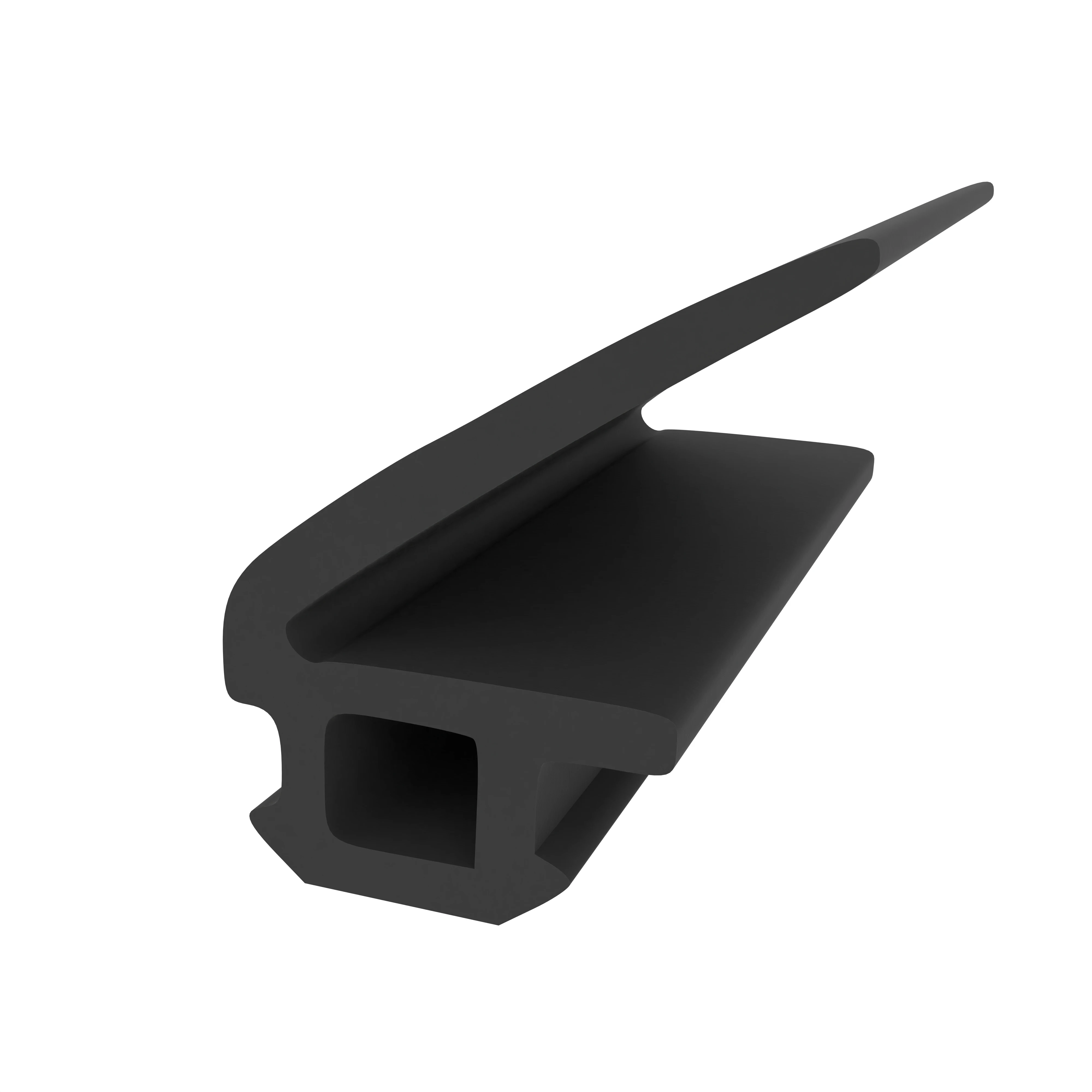 Lippendichtungen - Anschlagdichtung mit Lippe und profiliertem Fuß | 12 mm Höhe | Farbe: schwarz 