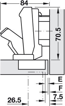 Scharniere - Blum Topfscharnier Clip Top | mit Schließautomatik | Farbe: vernickelt