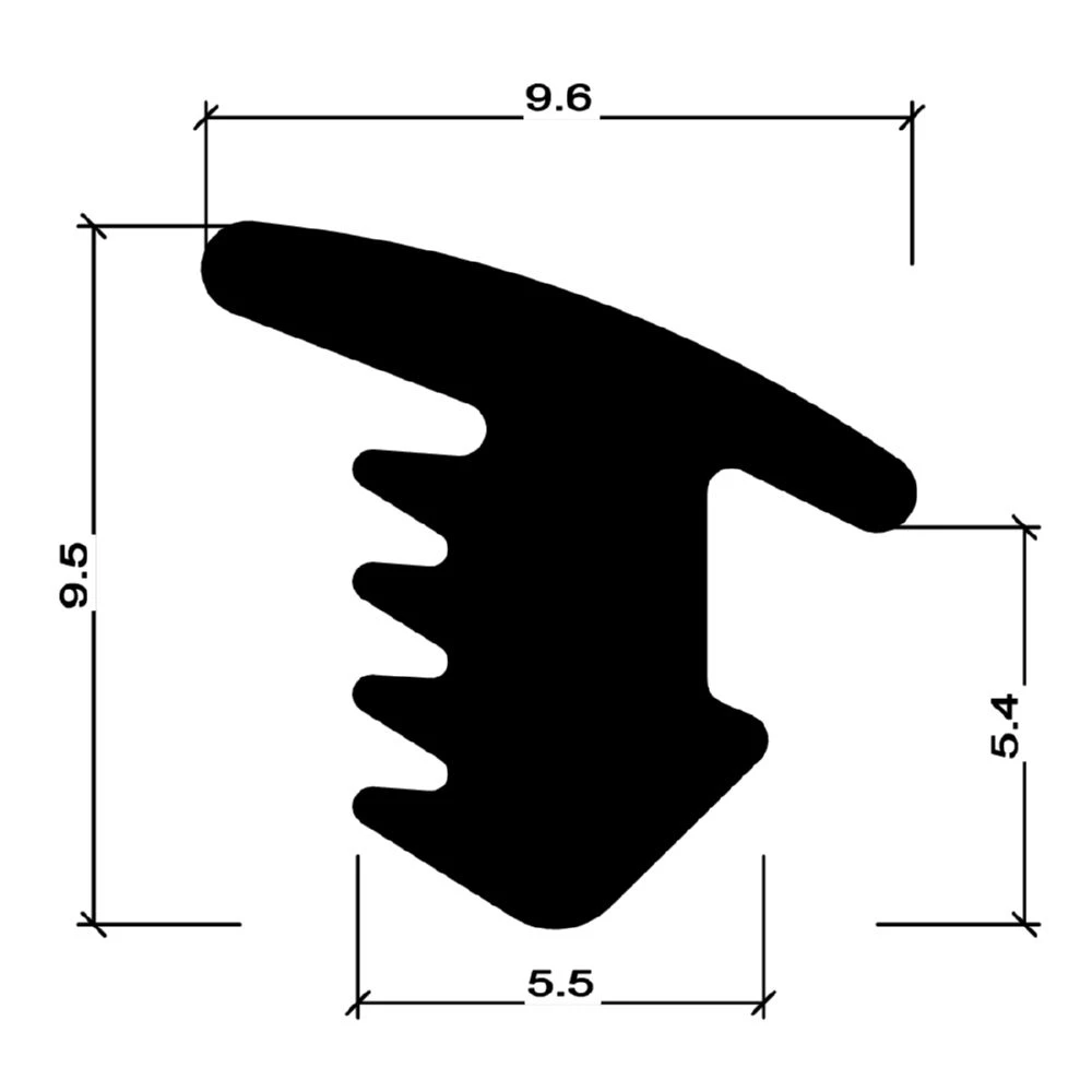 Verglasungsdichtung für Fenster | 10 mm Breite | Farbe: grau