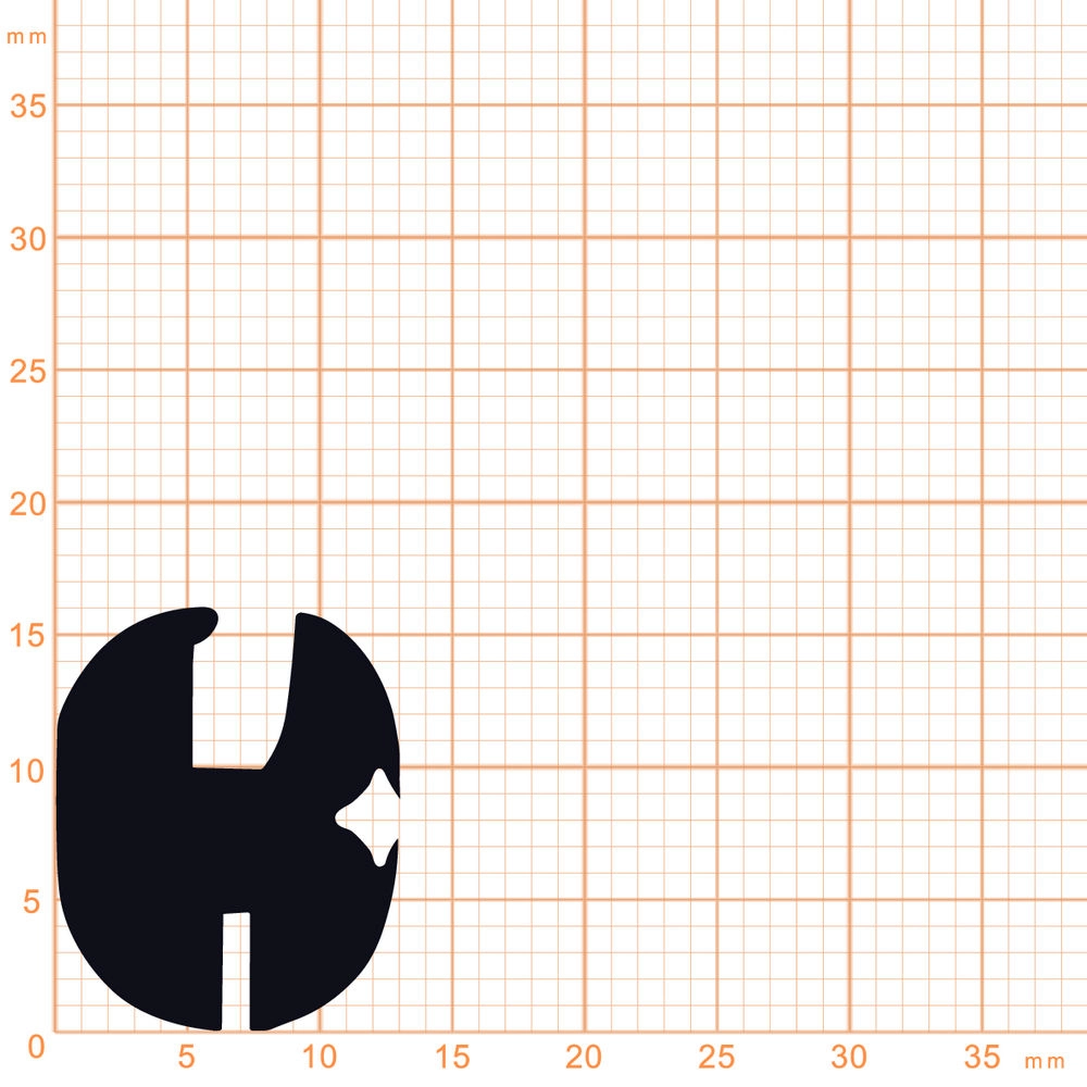 Gummiklemm- und Füllerprofile - Glasklemmprofil inkl. Füller | 13 mm Höhe | Farbe: schwarz