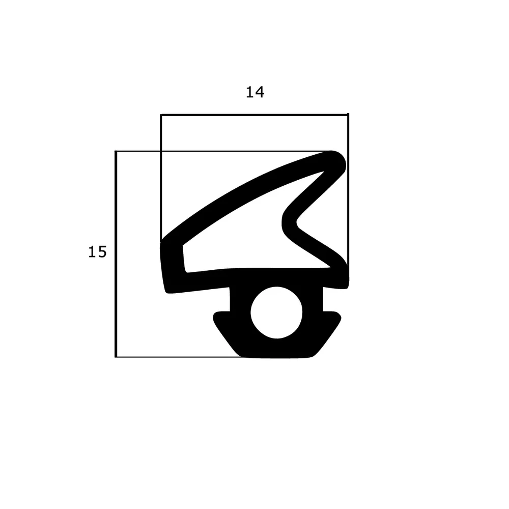 Lippendichtungen - Anschlagdichtung für Tore und Systemtüren | 15 mm Höhe | Farbe: grau 