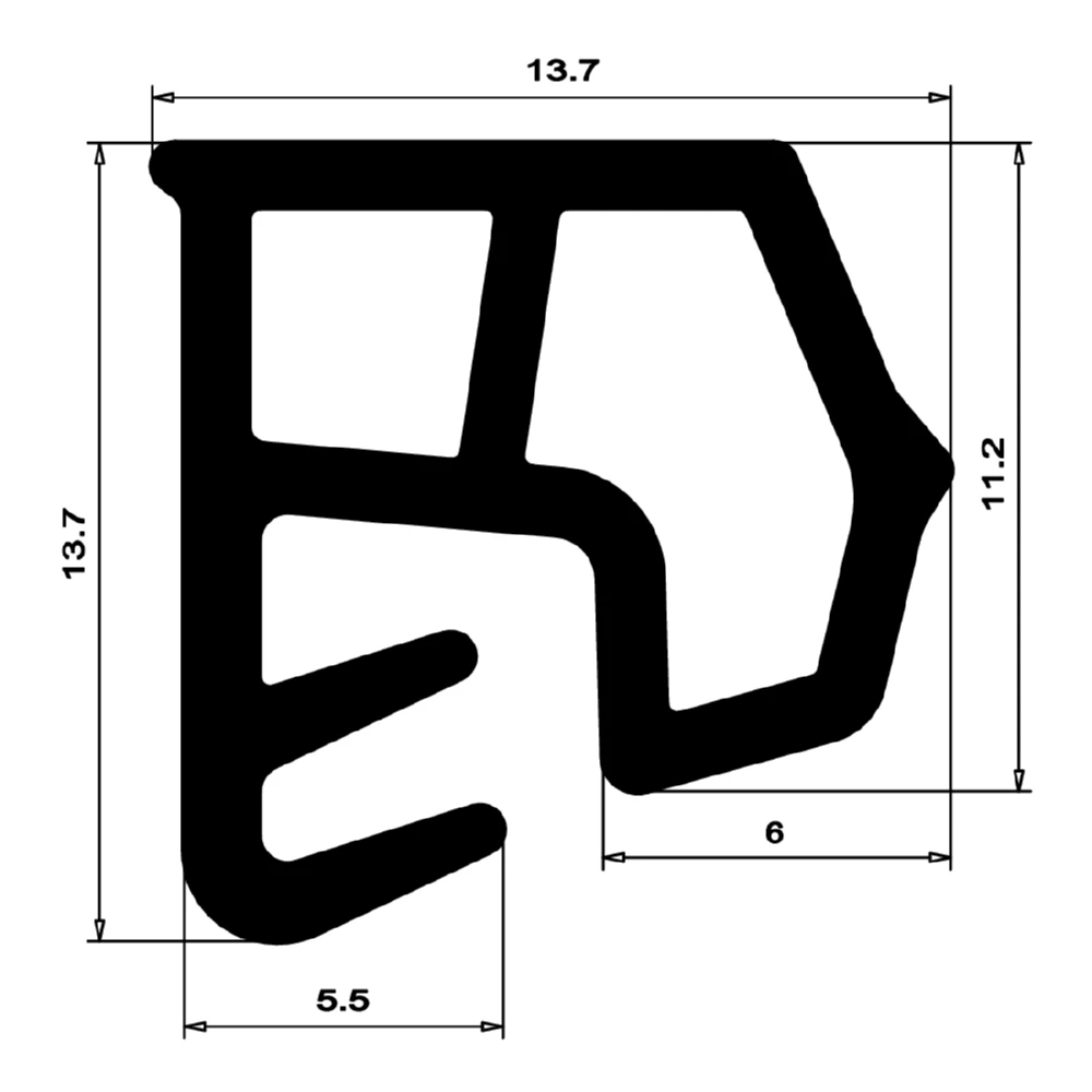 Stahlzargendichtung für Stahltüren | 13 mm Höhe | Farbe: grau