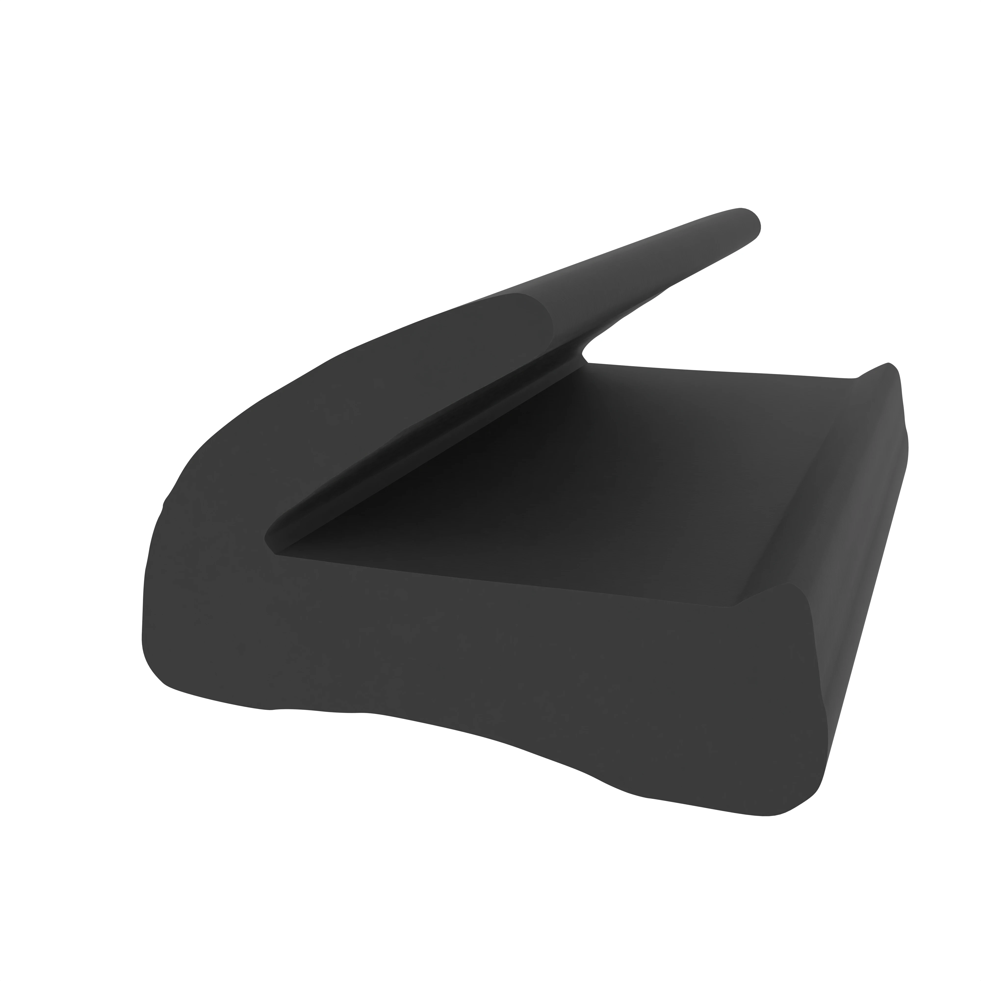 Lippendichtungen - Anschlagdichtung mit Lippe und glattem Fuß | 4 mm Höhe | Farbe: schwarz