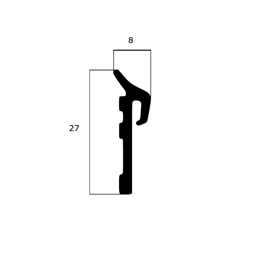 Fensterbankdichtungen - Fensterbankdichtung für Schüco Fenster | Höhe: 27 mm | Farbe: grau
