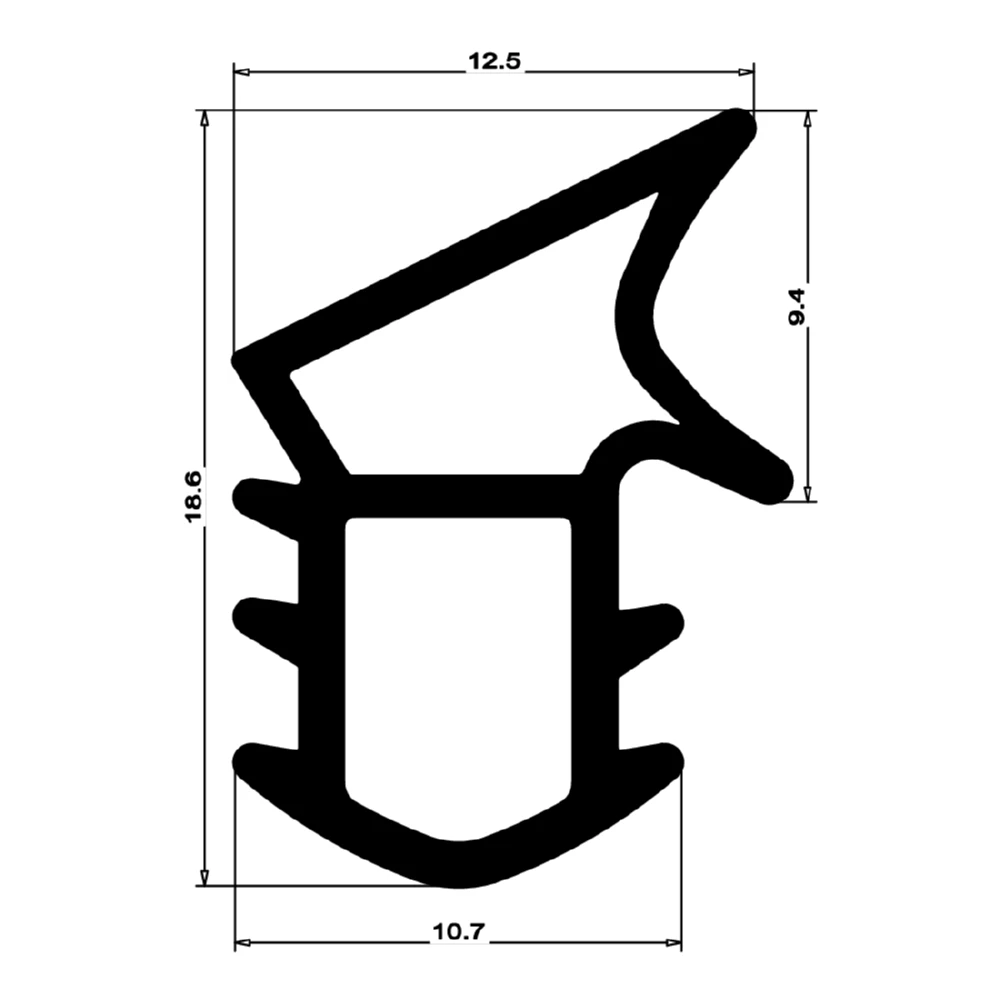 Stahlzargendichtung für Stahlrahmen | 11 mm Höhe | Farbe: grau