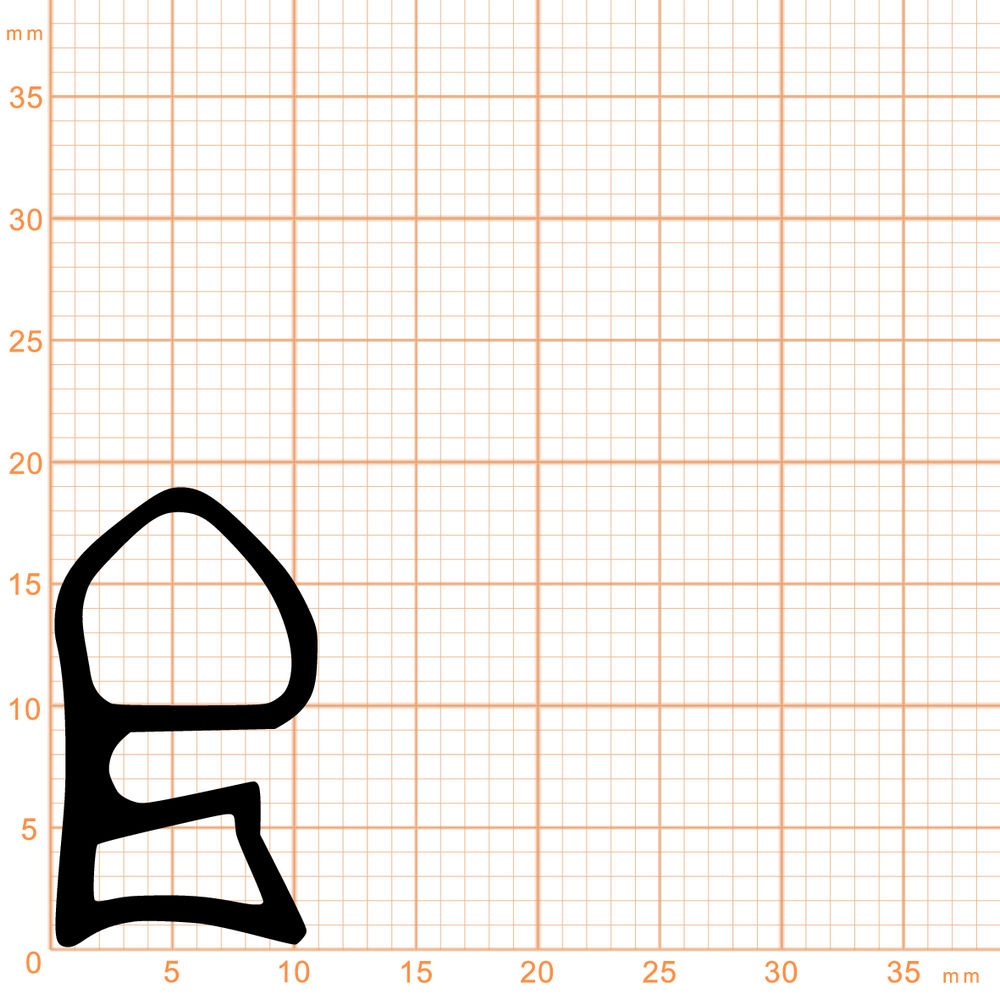 Türrahmen Dichtung - Stahlzargendichtung für Stahlrahmen | 19 mm Höhe | Farbe: braun