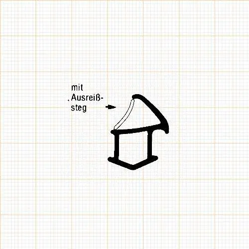 Türrahmen Dichtung - Stahlzargendichtung für Stahltüren | 21 mm Höhe | Farbe: grau