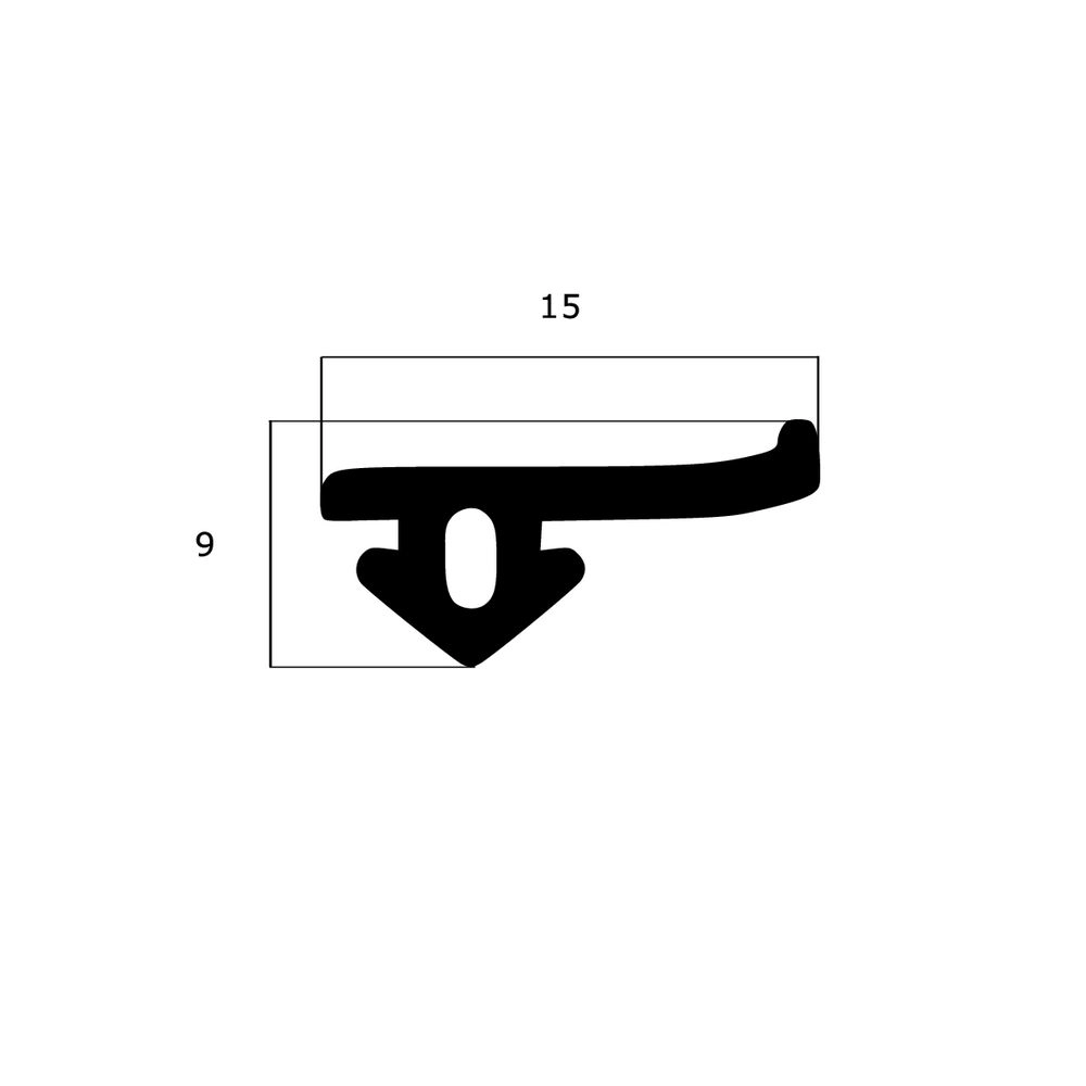 Mitteldichtungen - Anschlagdichtung für VEKA oder Kömmerling | 9 mm Höhe | Farbe: schwarz