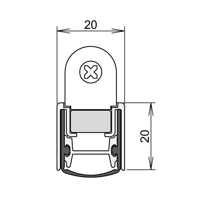 Schall-Ex Stadi L-20/20 WS Absenkdichtung von Athmer | Länge: 1050 mm