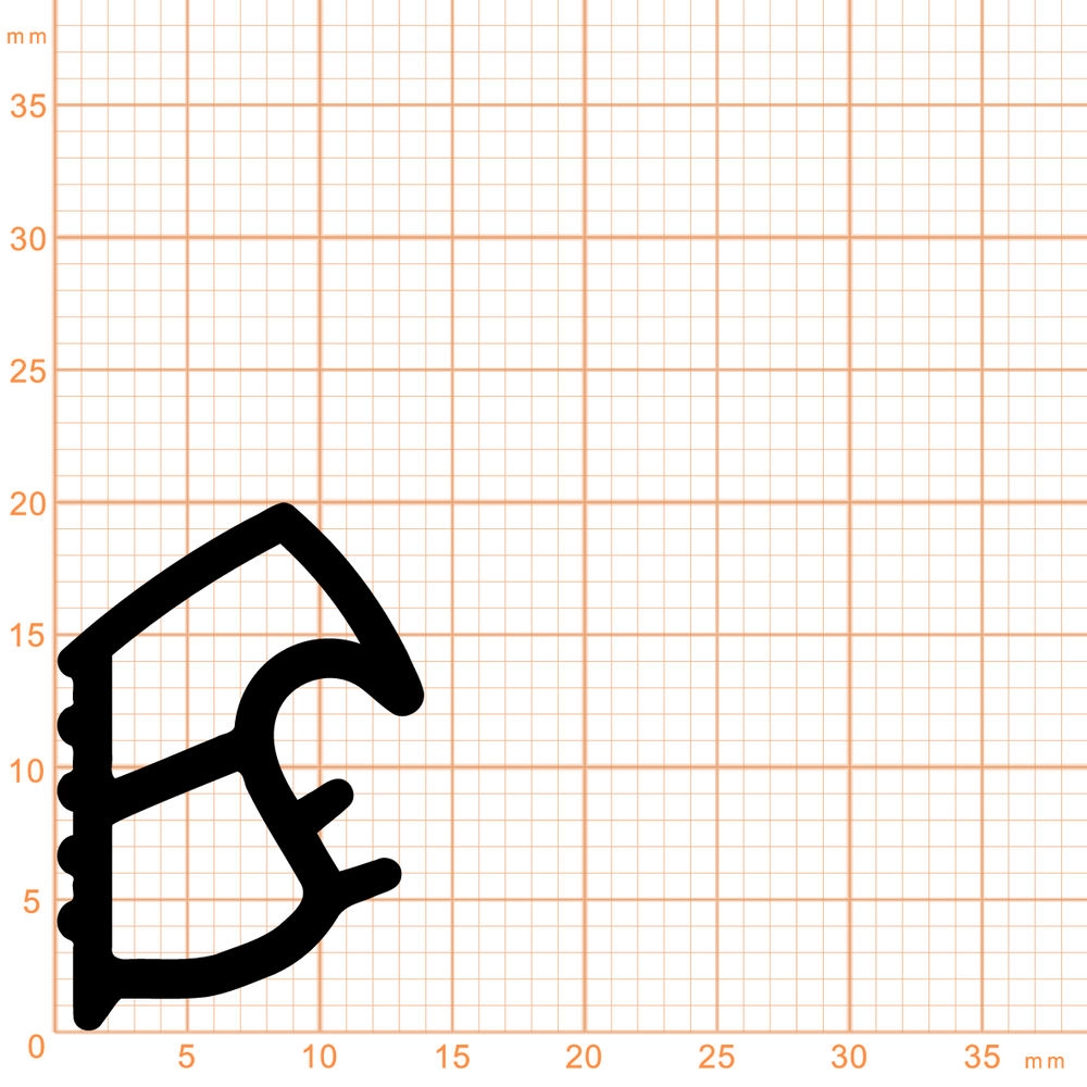 Türrahmen Dichtung - Stahlzargendichtung für Stahlzargen | 20 mm Höhe | Farbe: weiß