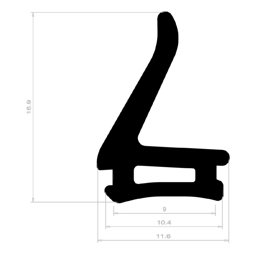 Mitteldichtungen - Mitteldichtung für Metall- und Alufenster | 18 mm Höhe | Farbe: schwarz