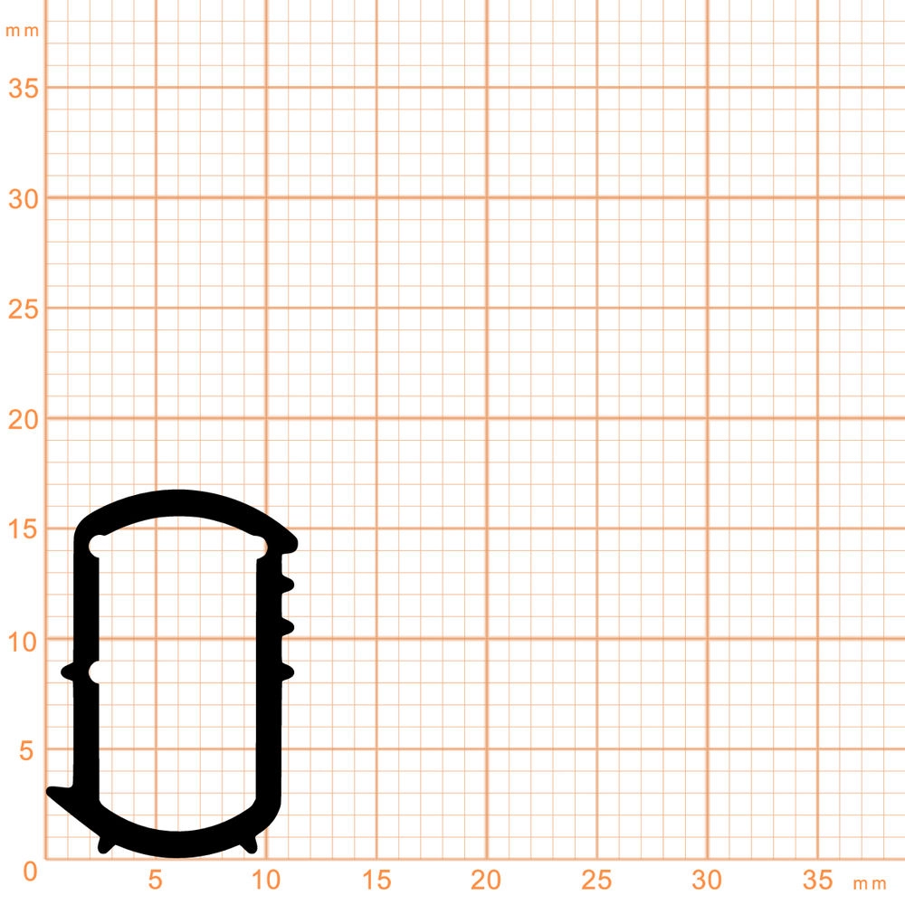 Türrahmen Dichtung - Stahlzargendichtung für senkrechte Nut | 11,4 mm Breite | Farbe: braun