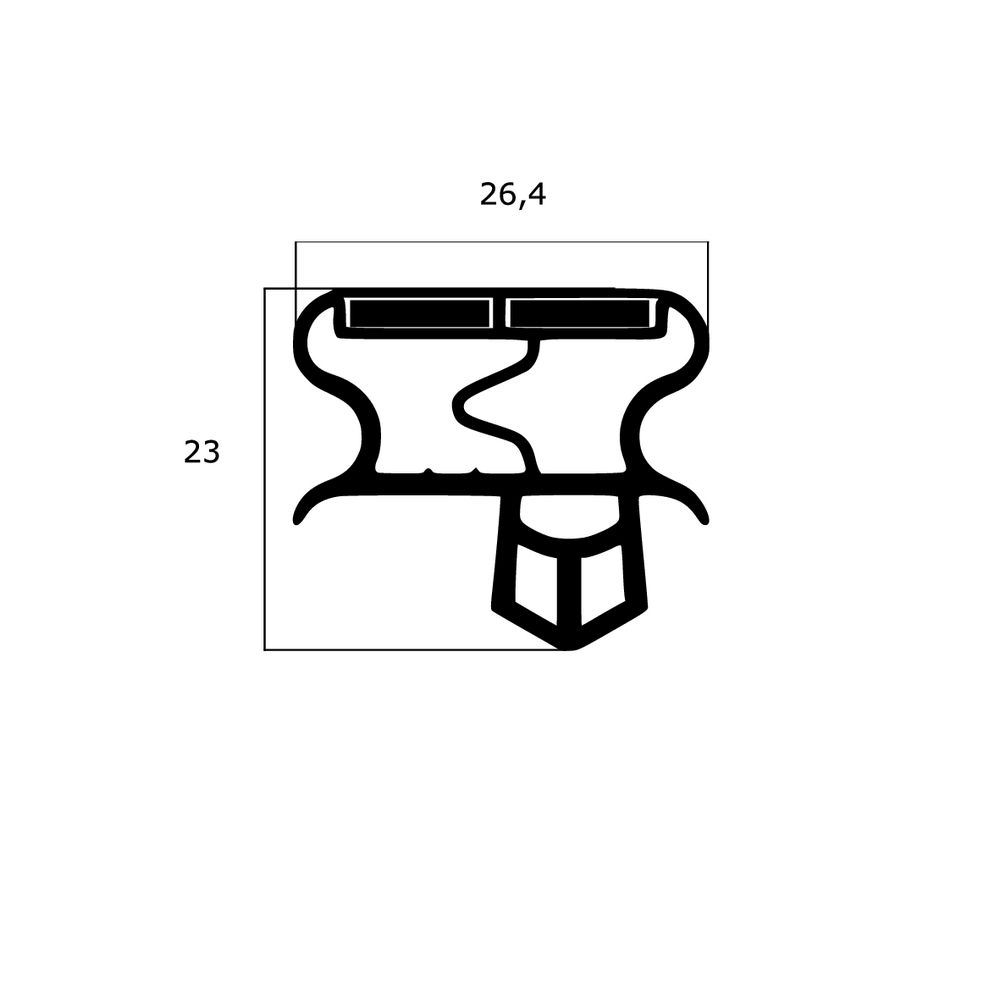 Kühlschrankdichtungen - Kühlschrankdichtungsrahmen | Höhe: 23 mm | Farbe: weiß