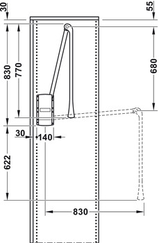 Garderobenlift  für Schränke | Modell: 2004  | Breite: 600 - 1000 mm