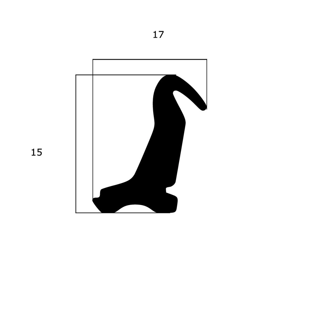 Mitteldichtungen - Mitteldichtung für Metall- und Alufenster | 15 mm Höhe | Farbe: schwarz