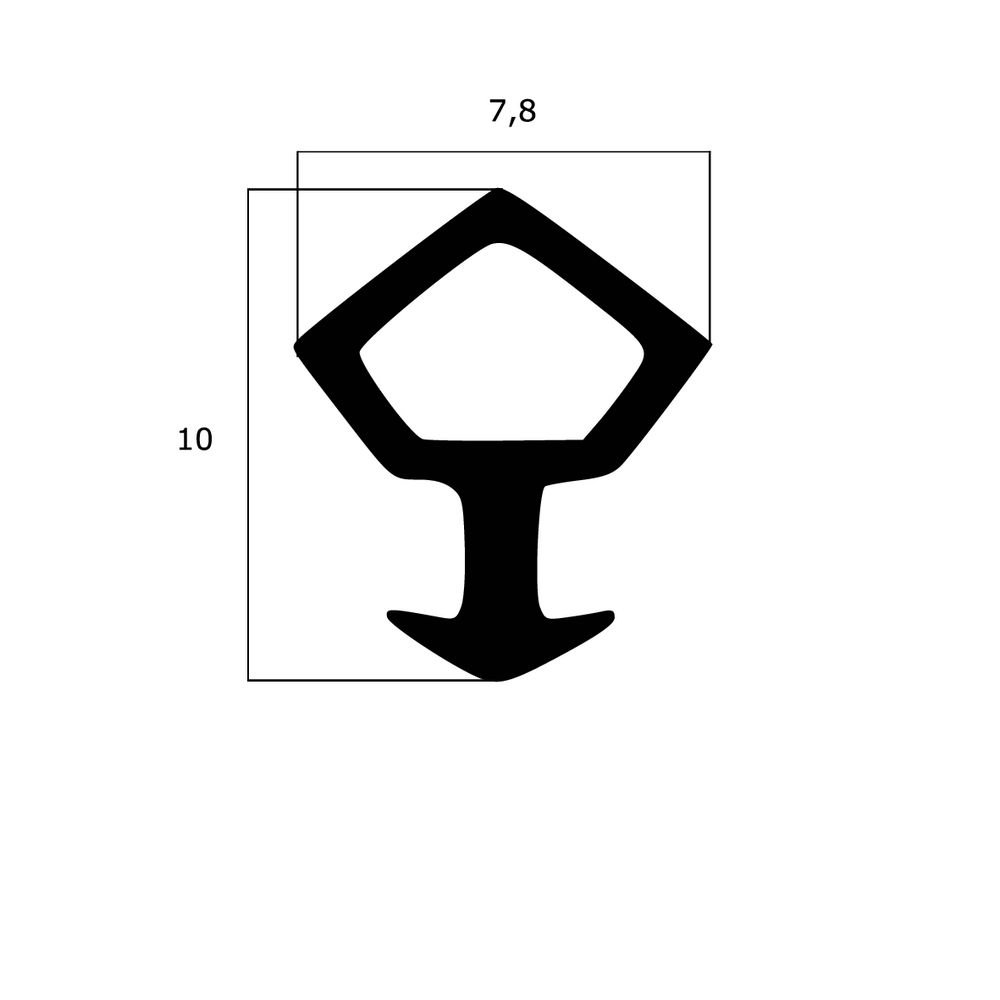 Schlauchdichtungen - Anschlagdichtung mit Schlauch | 10 mm Höhe | Farbe: schwarz 