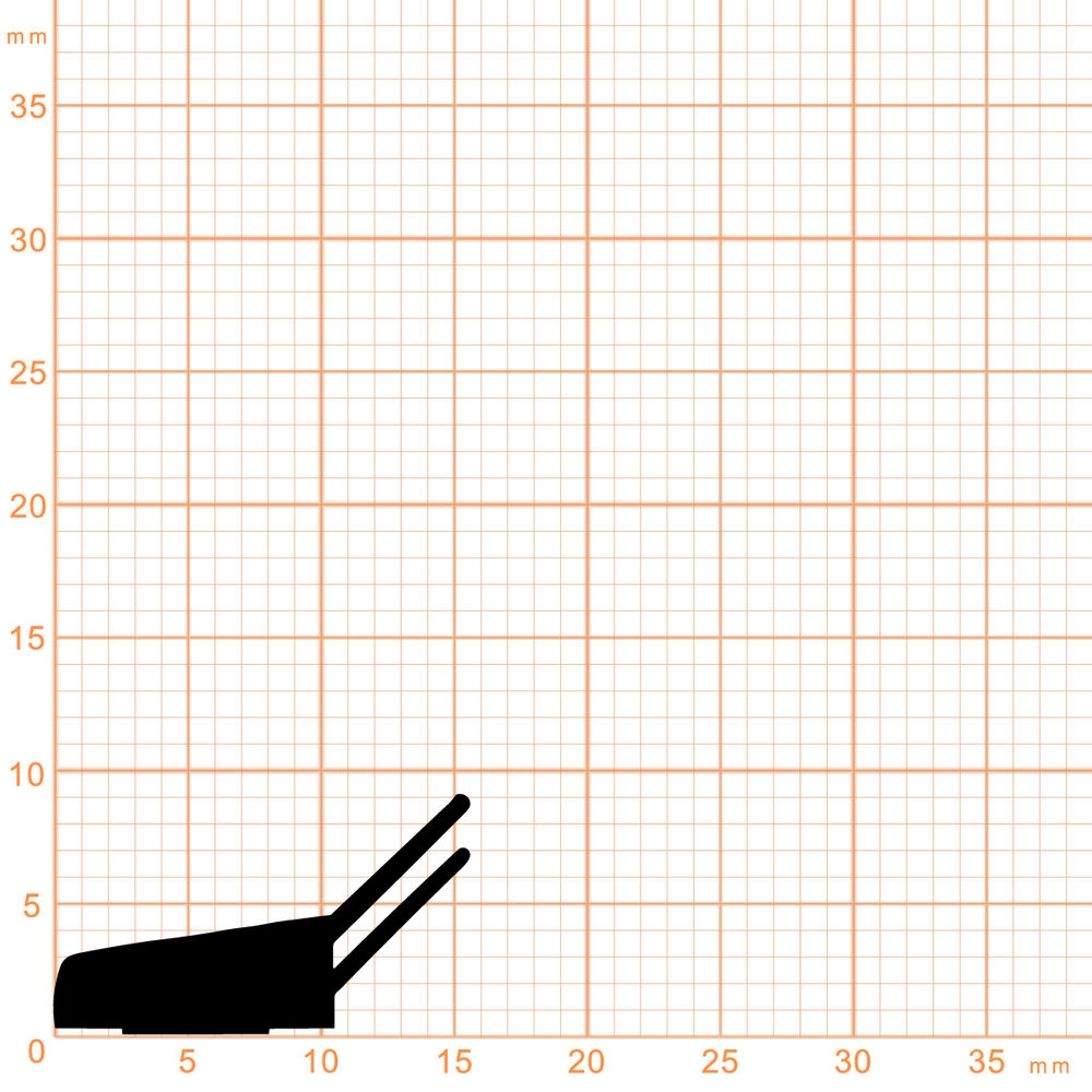 Anpressdichtungen - Abdichtungsschiene mit Anpressdichtung | 2000 mm Länge | Farbe: weiß