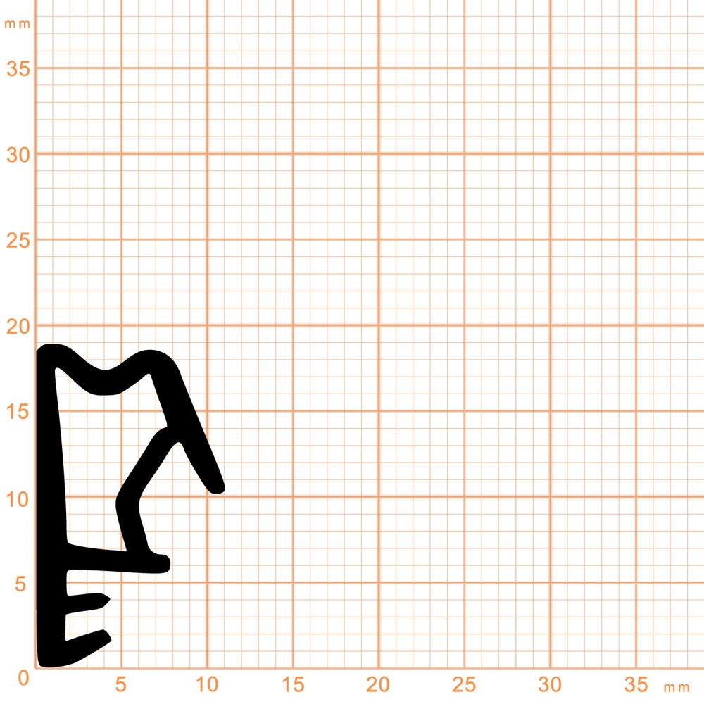 Türrahmen Dichtung - Flügelfalzdichtung für Schörghuber Spezialtüren | 13 mm Höhe | Farbe: schwarz