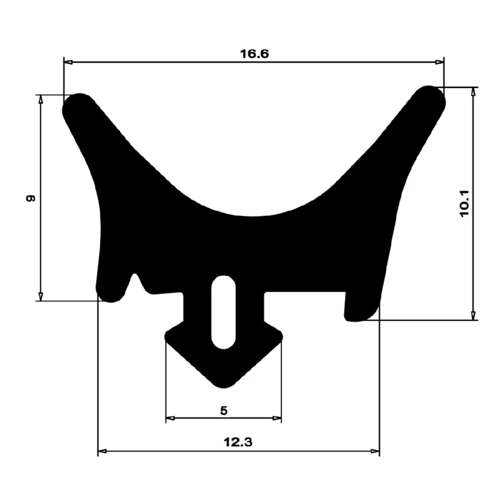 Verglasungsdichtung für Fenster | 13,5 mm Breite | Farbe: grau