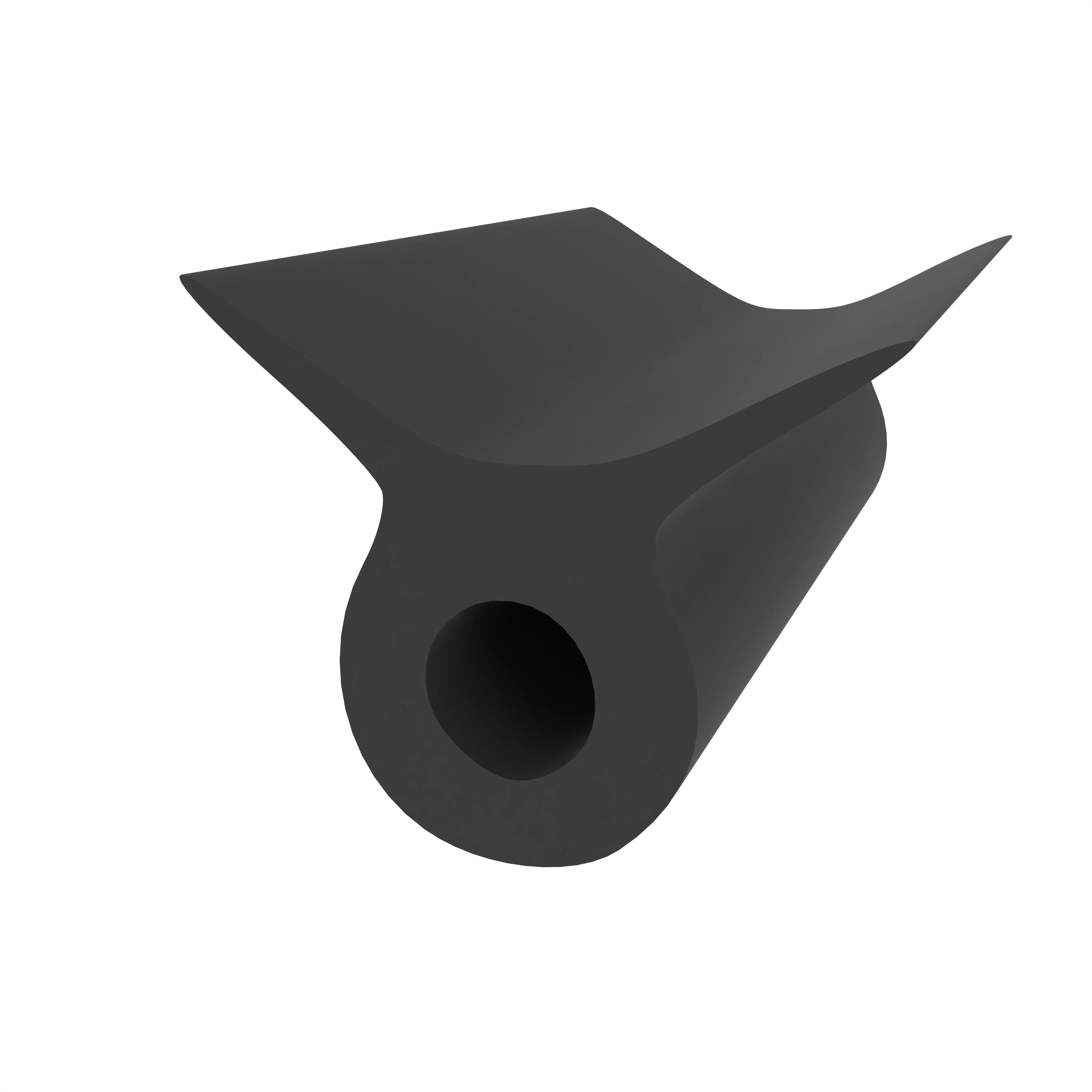 Lippendichtungen - Anschlagdichtung mit Lippe und profiliertem Fuß | 5 mm Höhe | Farbe: schwarz 