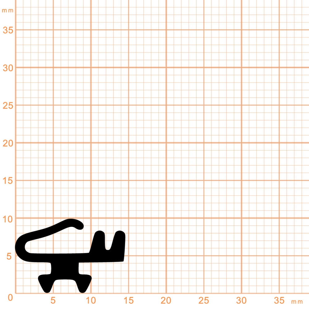 Lippendichtungen - Stahlzargendichtung für Stahltüren | 10 mm Höhe | Farbe: schwarz