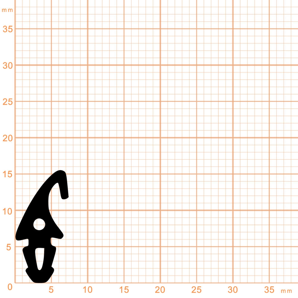 Türrahmen Dichtung - Mitteldichtung für Metall- und Alufenster | 15,5 mm Höhe | Farbe: schwarz