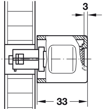 Schließsysteme - Häfele Adapter-Knopf Symo | feststehend | 33 mm Länge