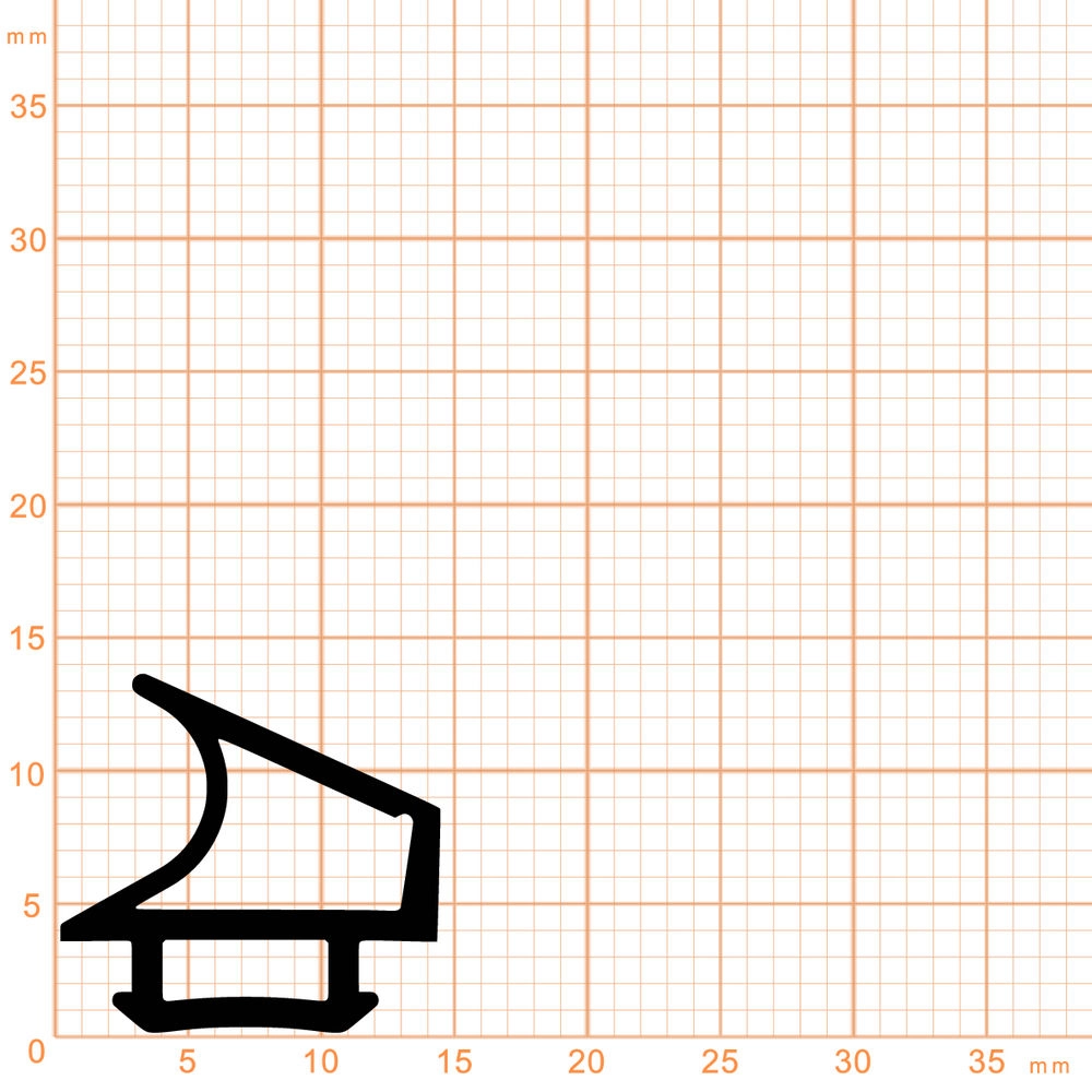 Lippendichtungen - Anschlagdichtung für Tore und Systemtüren | 13,5 mm Höhe | Farbe: weiß 