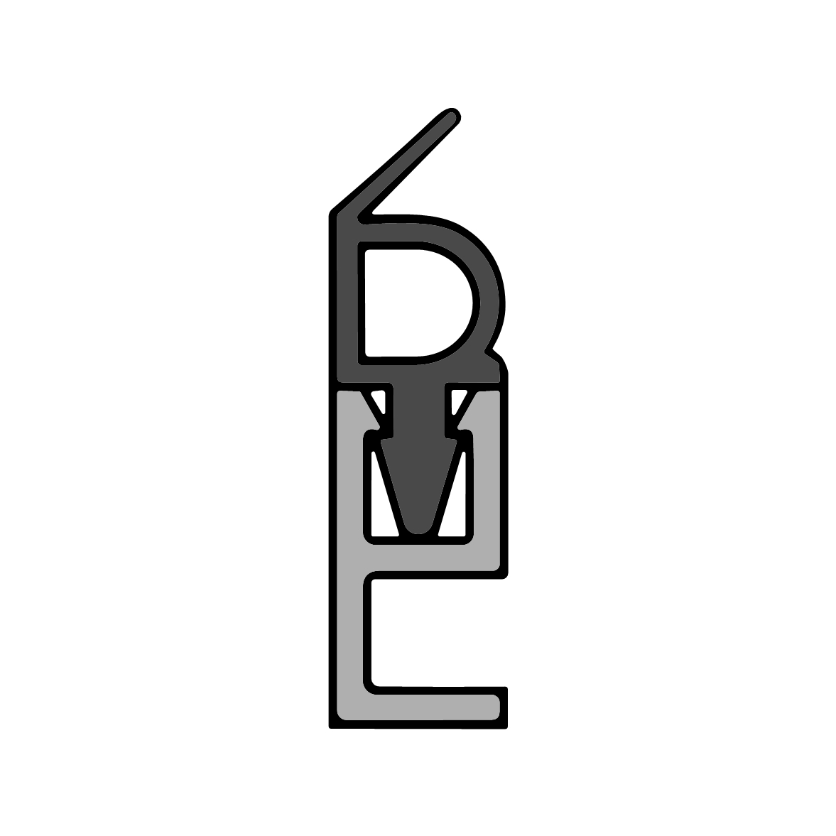 Anpressdichtungen - Befestigungsschiene mit Anpressdichtung | 2000 mm Länge | Farbe: braun