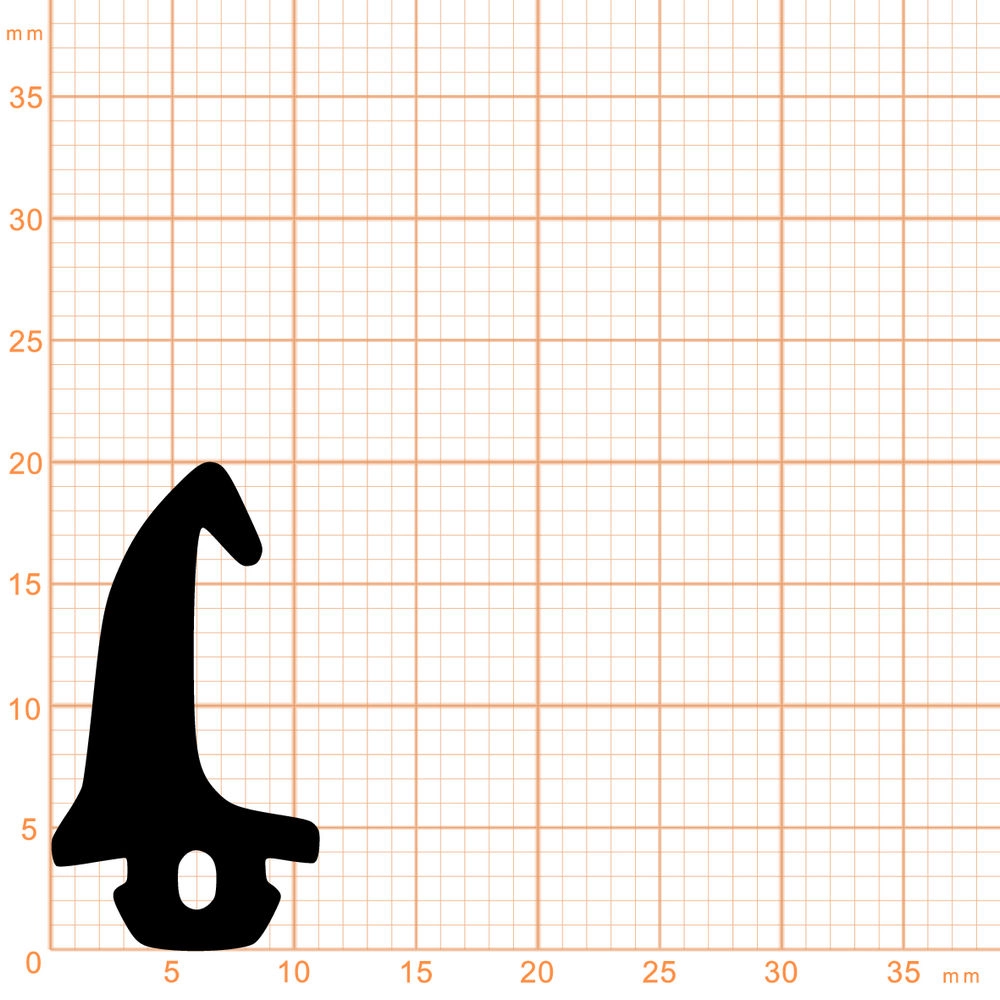 Mitteldichtungen - Mitteldichtung für Metallfenster | 20 mm Höhe | Farbe: schwarz