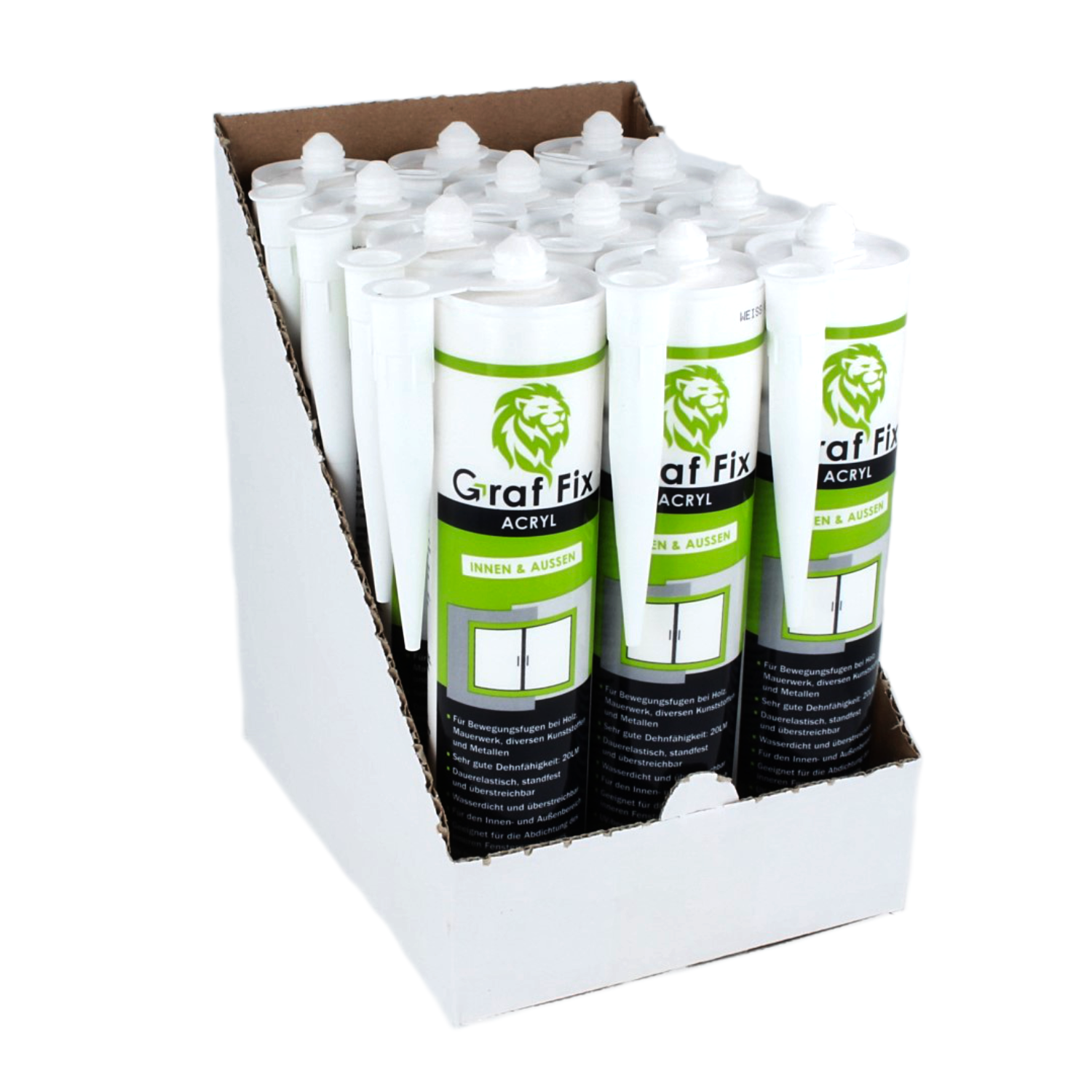 Graf-Fix Acryl | 12er Karton | Farbe: weiß Graf-Fix Acryl | 12er Karton | Farbe: weiß