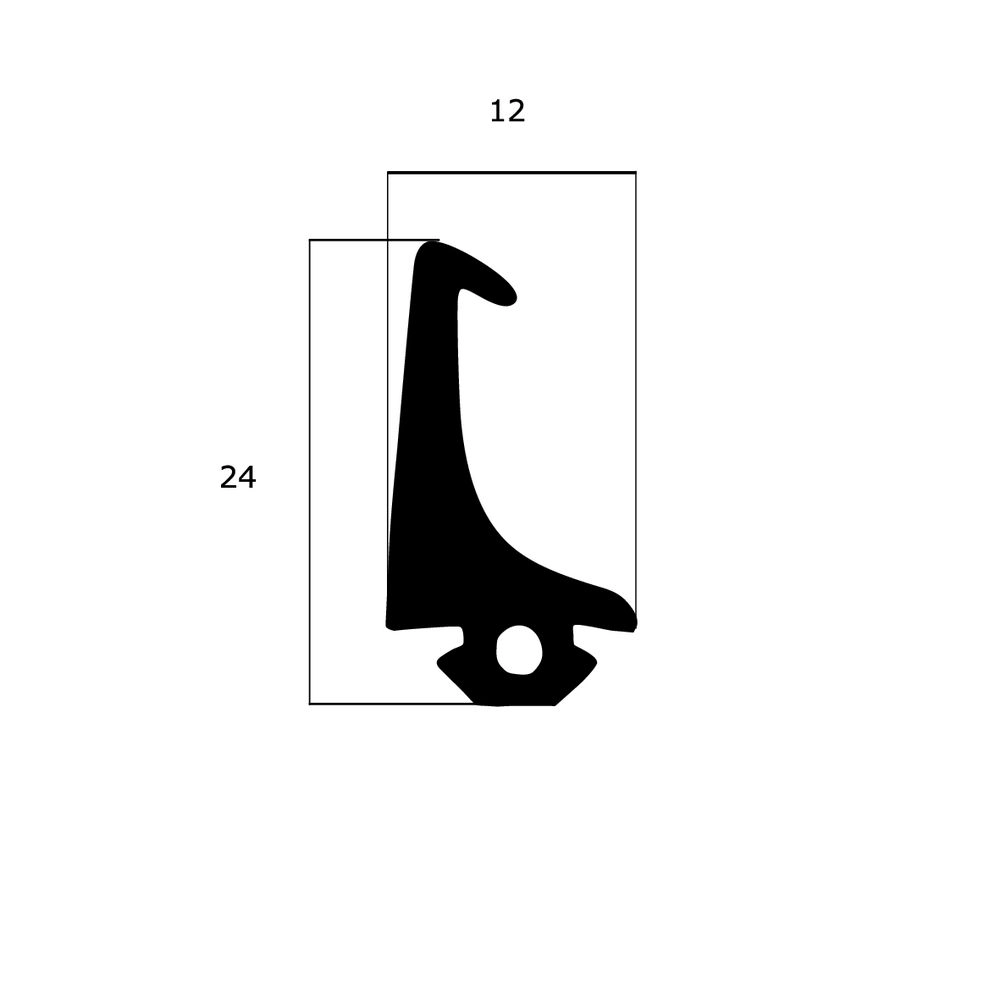 Mitteldichtungen - Mitteldichtung für Metall- und Alufenster | 24 mm Höhe | Farbe: schwarz