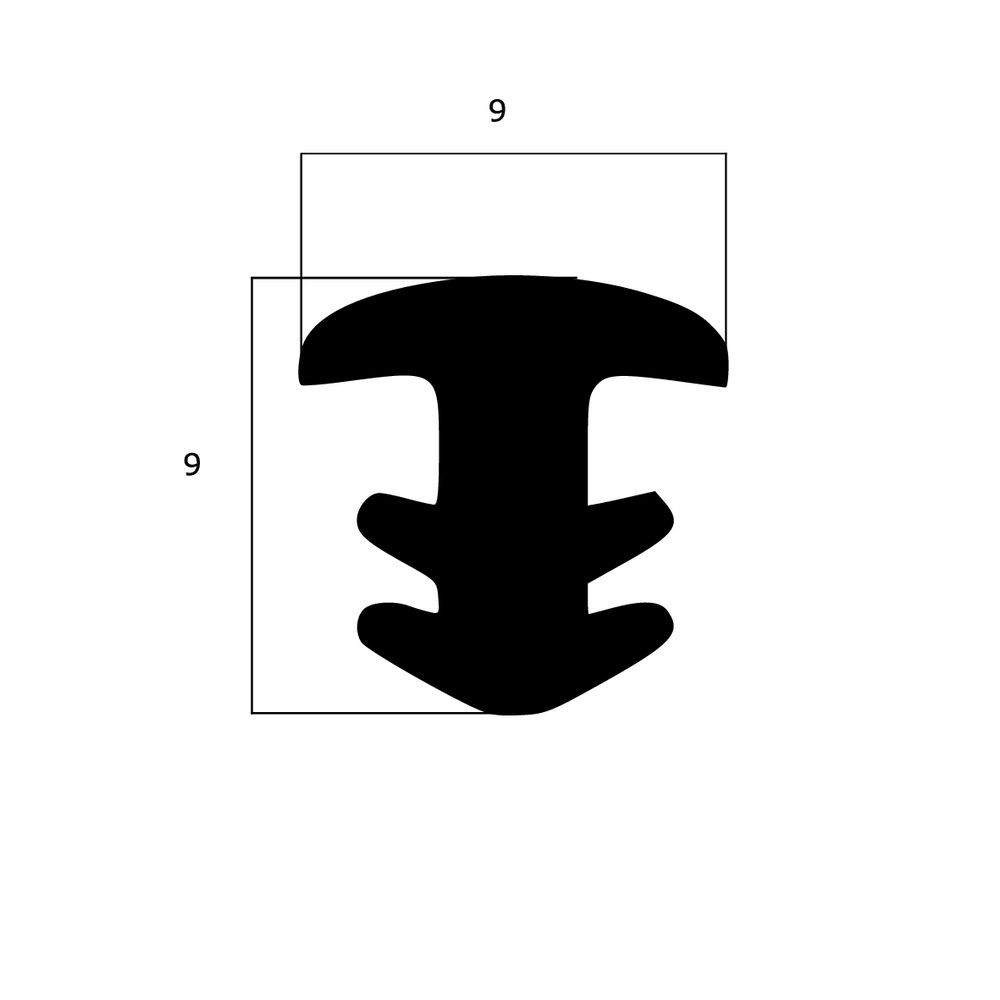 Treppenstufenprofile - Treppenstufendichtung | Höhe: 9 mm | Farbe: schwarz