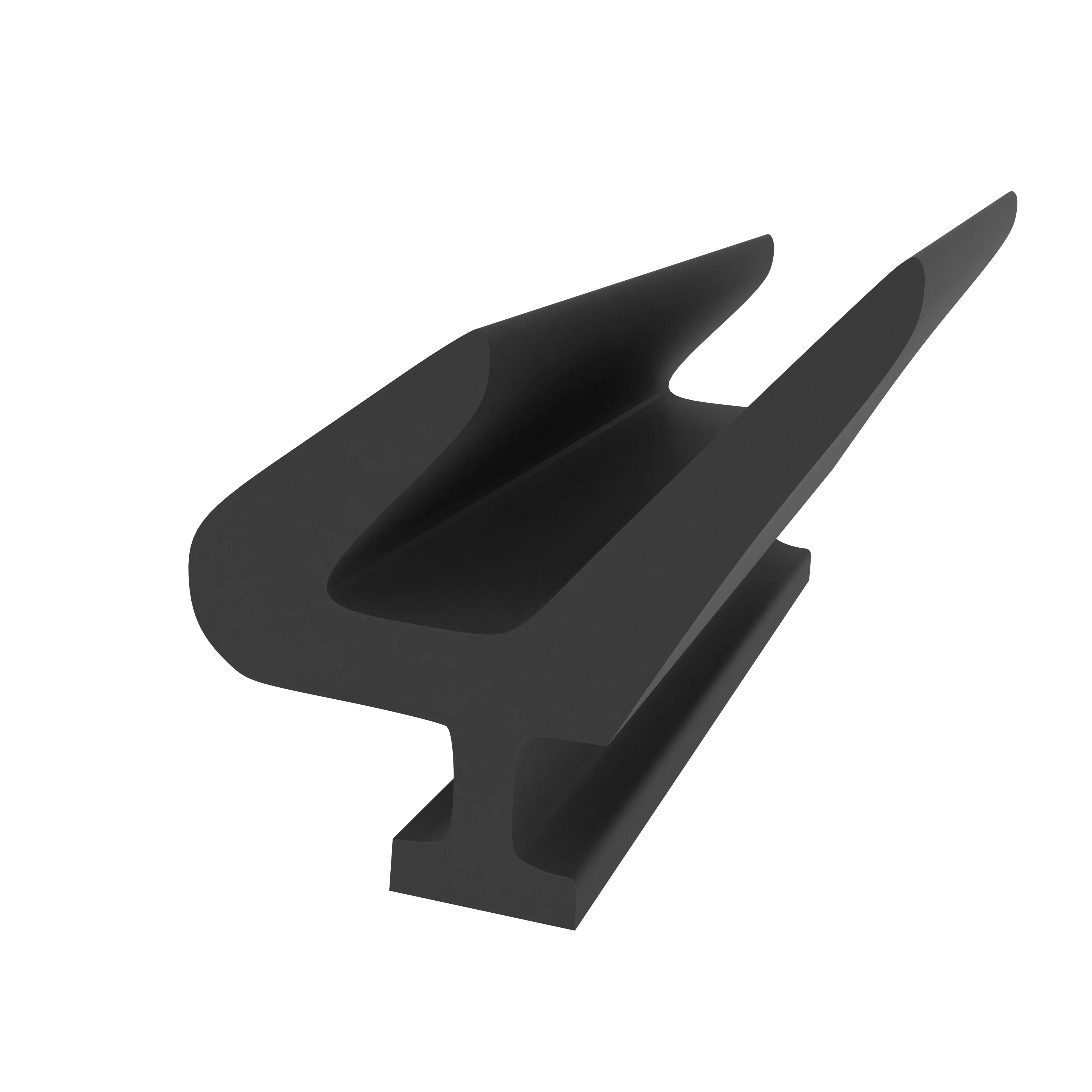 Lippendichtungen - Anschlagdichtung mit Lippe und profiliertem Fuß | 9 mm Höhe | Farbe: schwarz