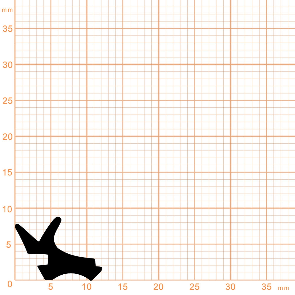 Lippendichtungen - Anschlagdichtung mit Lippe und glattem Fuß | 9 mm Höhe | Farbe: schwarz 