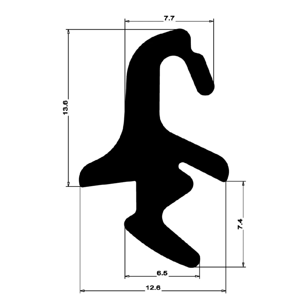 Mitteldichtung für Metall- und Alufenster | 21 mm Höhe | Farbe: schwarz