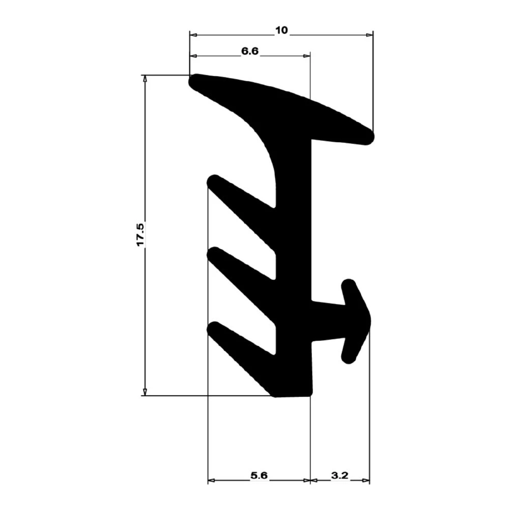 Verglasungsdichtung für Fenster | 10 mm Breite | Farbe: schwarz