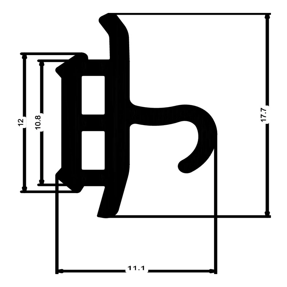 Mitteldichtung für Schüco Fenster | 16 mm Höhe | Farbe: schwarz