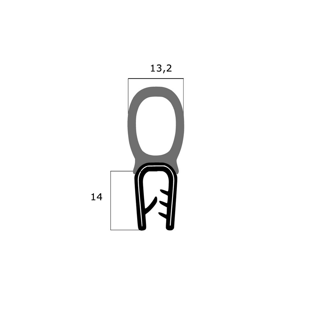 Kantenschutz Dichtprofile - Kantenschutzprofil | Klemmbereich: 2 - 4 mm | Farbe: schwarz