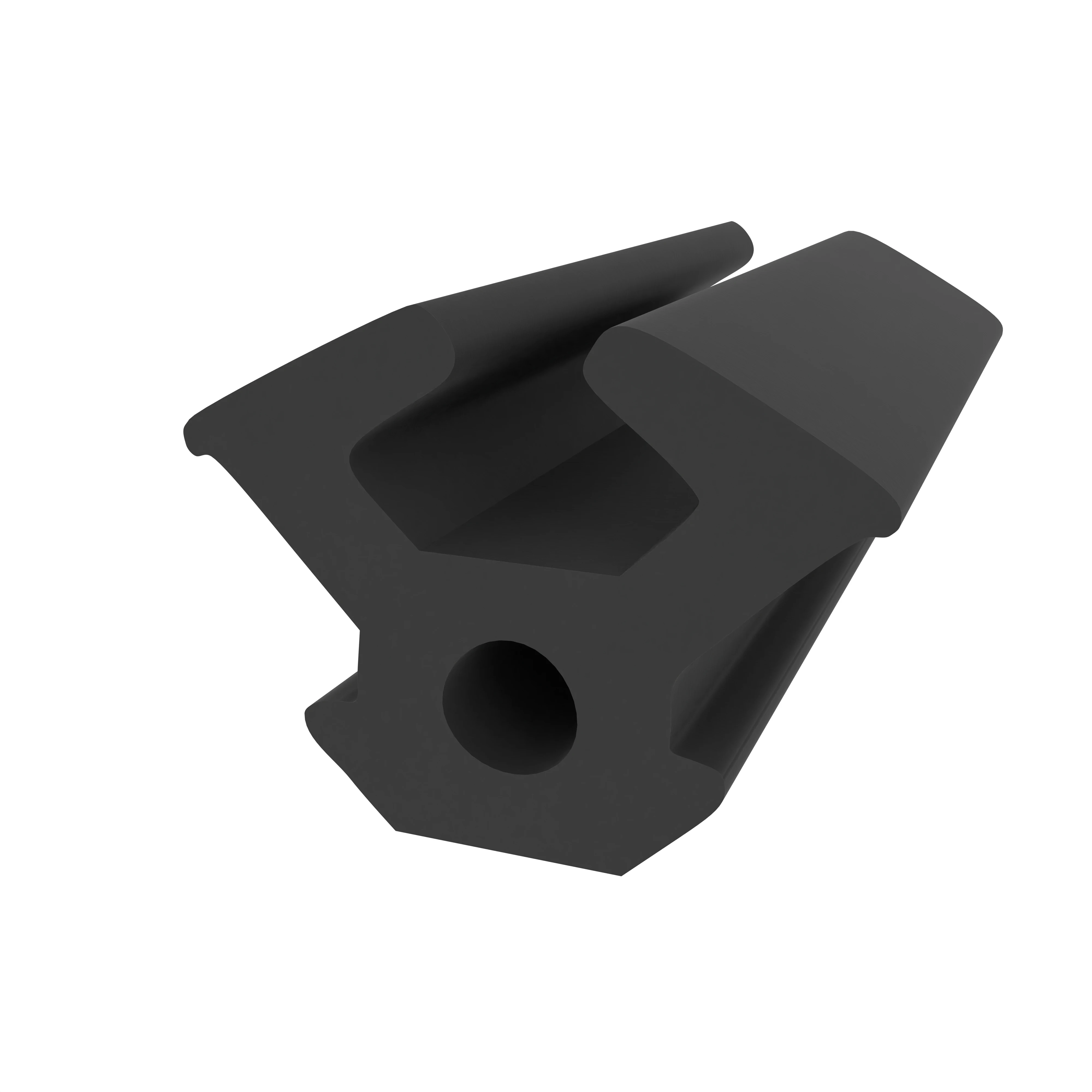 Lippendichtungen - Anschlagdichtung mit Lippe und profiliertem Fuß | 6 mm Höhe | Farbe: schwarz 