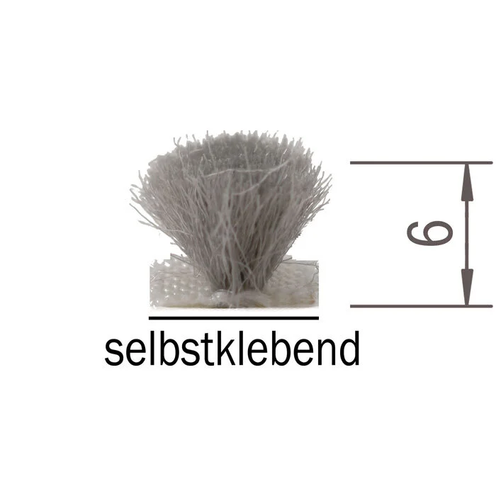 Bürstendichtung selbstklebend für Türen | Breite: 6 mm | Farbe: grau