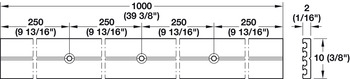 Kühlleiste von Häfele Loox | für LED-Bänder | Länge: 1000 mm