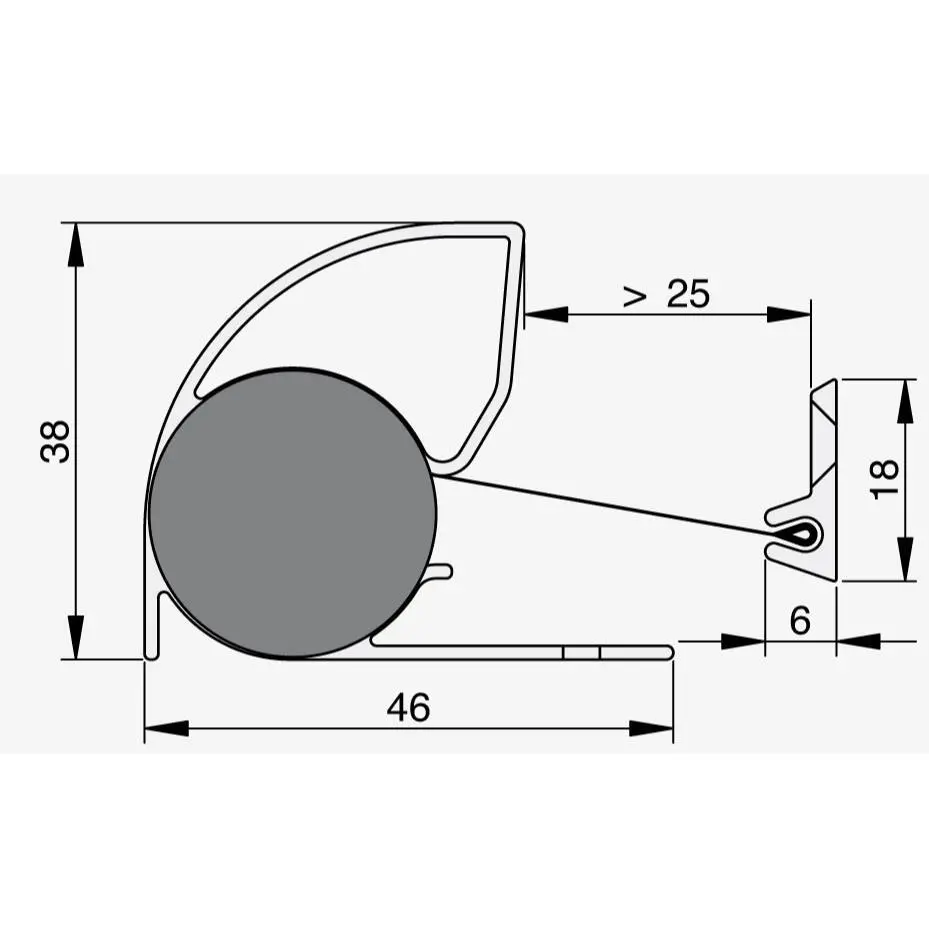 Fingerschutz für Rollosysteme | Länge: 1925 mm | Farbe: schwarz