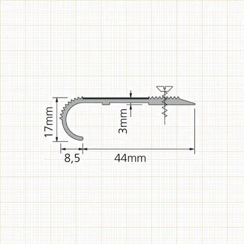 Treppenstufenprofile - Treppenstufendichtung | Höhe: 17 mm | Farbe: anthrazit