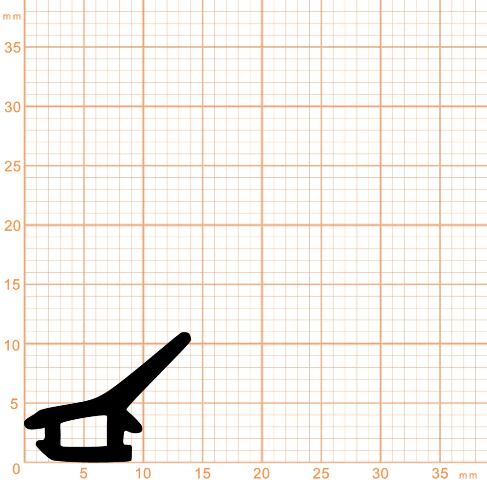 Mitteldichtungen - Mitteldichtung für Metall- und Alufenster | 14 mm Höhe | Farbe: schwarz