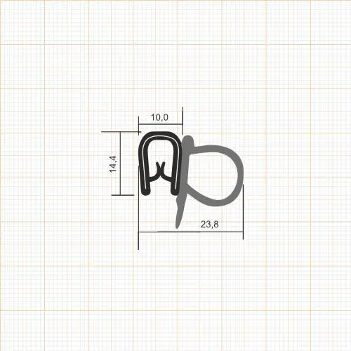 Kantenschutz Dichtprofile - Kantenschutzprofil | Klemmbereich: 1 – 4 mm | Farbe: schwarz