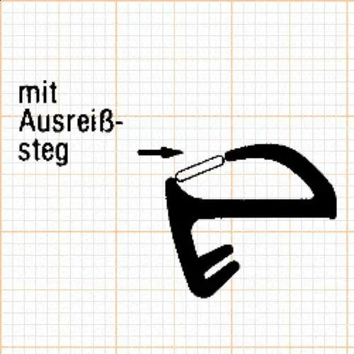 Türrahmen Dichtung - Stahlzargendichtung für Stahlzargen | 15 mm Breite | Farbe: grau