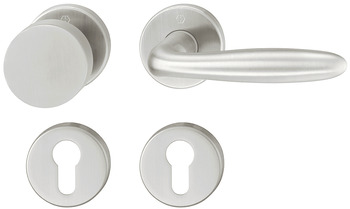 Türdrücker - Türdrücker-Garnitur mit Profilzylinder | Hoppe Verona E1800Z/42KV/42KVS | Farbe: silber