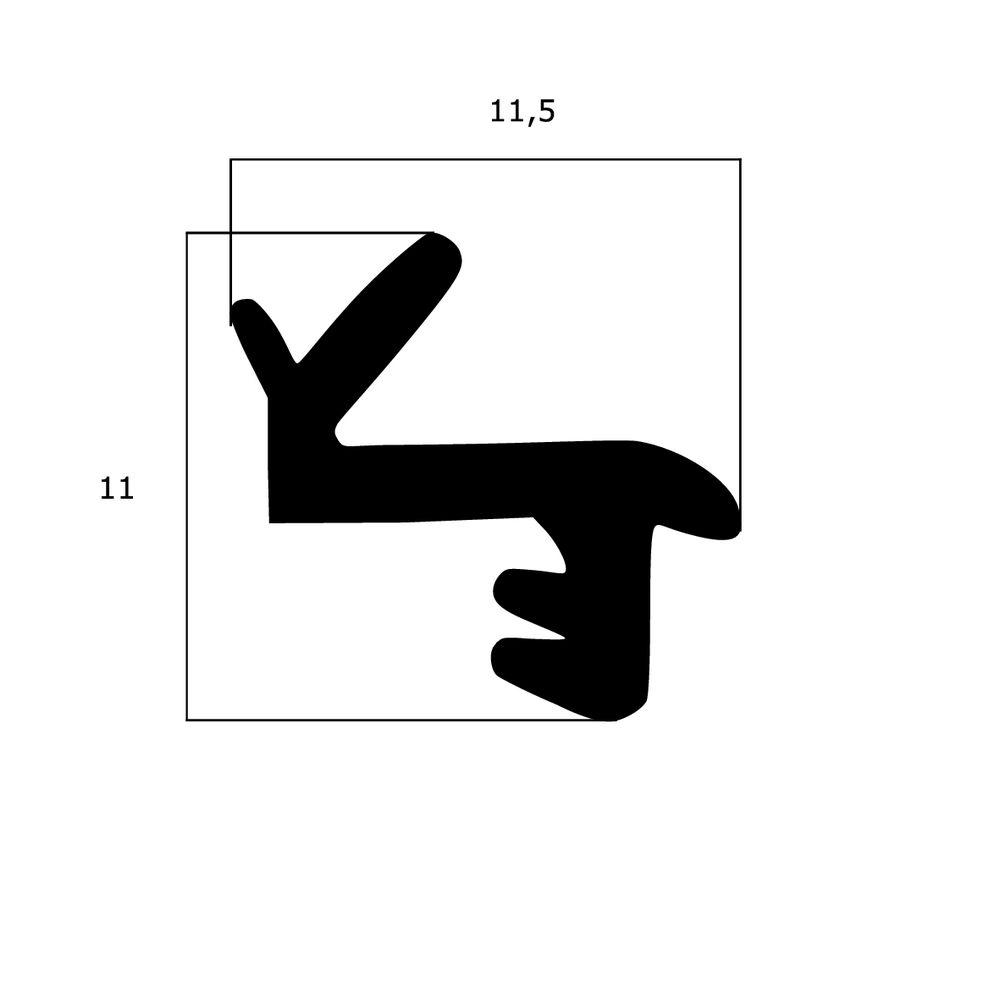 Dachfensterdichtungen - Dachfensterdichtung für Dachflächenfenster | Höhe: 11 mm | Farbe: schwarz